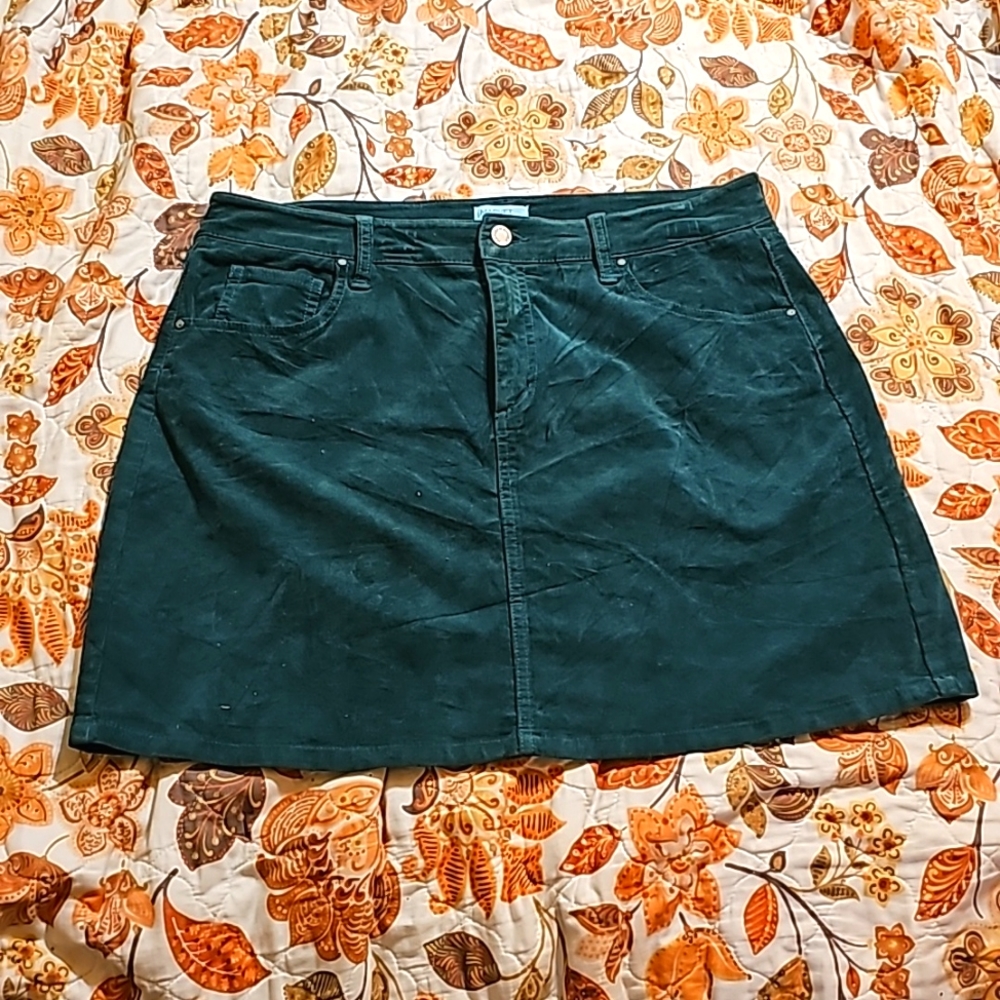 Market & Spruce Adalee Green Corduroy Skirt XL